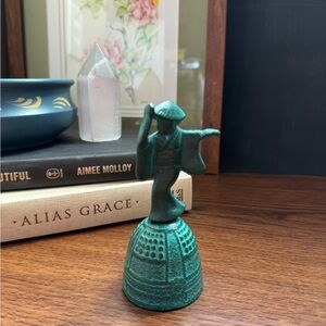 Antique Japanese Cast Iron Geisha Girl Statue Figurine Bell - Sound Healing